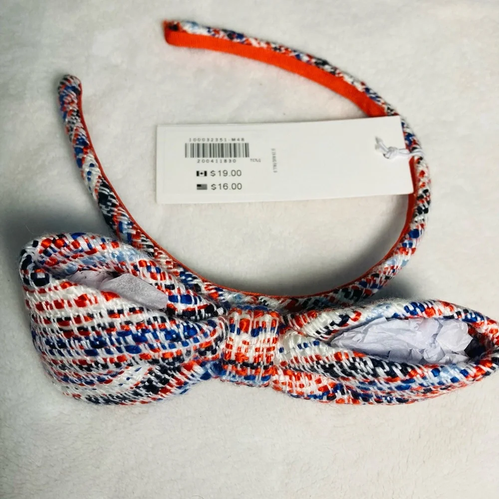 Janie & Jack Vintage Look Colorful Large Bow Headband One Size